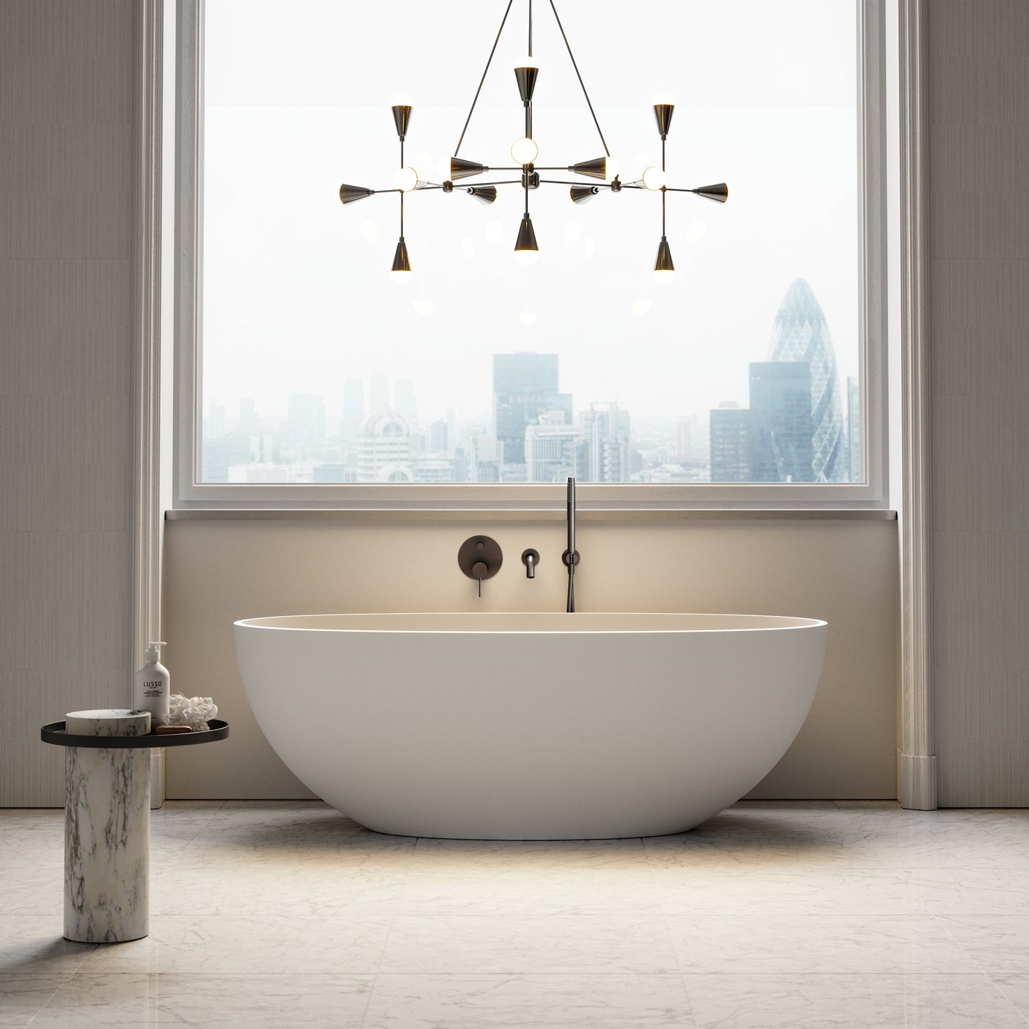 Luxe Deep Bronze Wall Mounted Bath Shower Mixer Tap