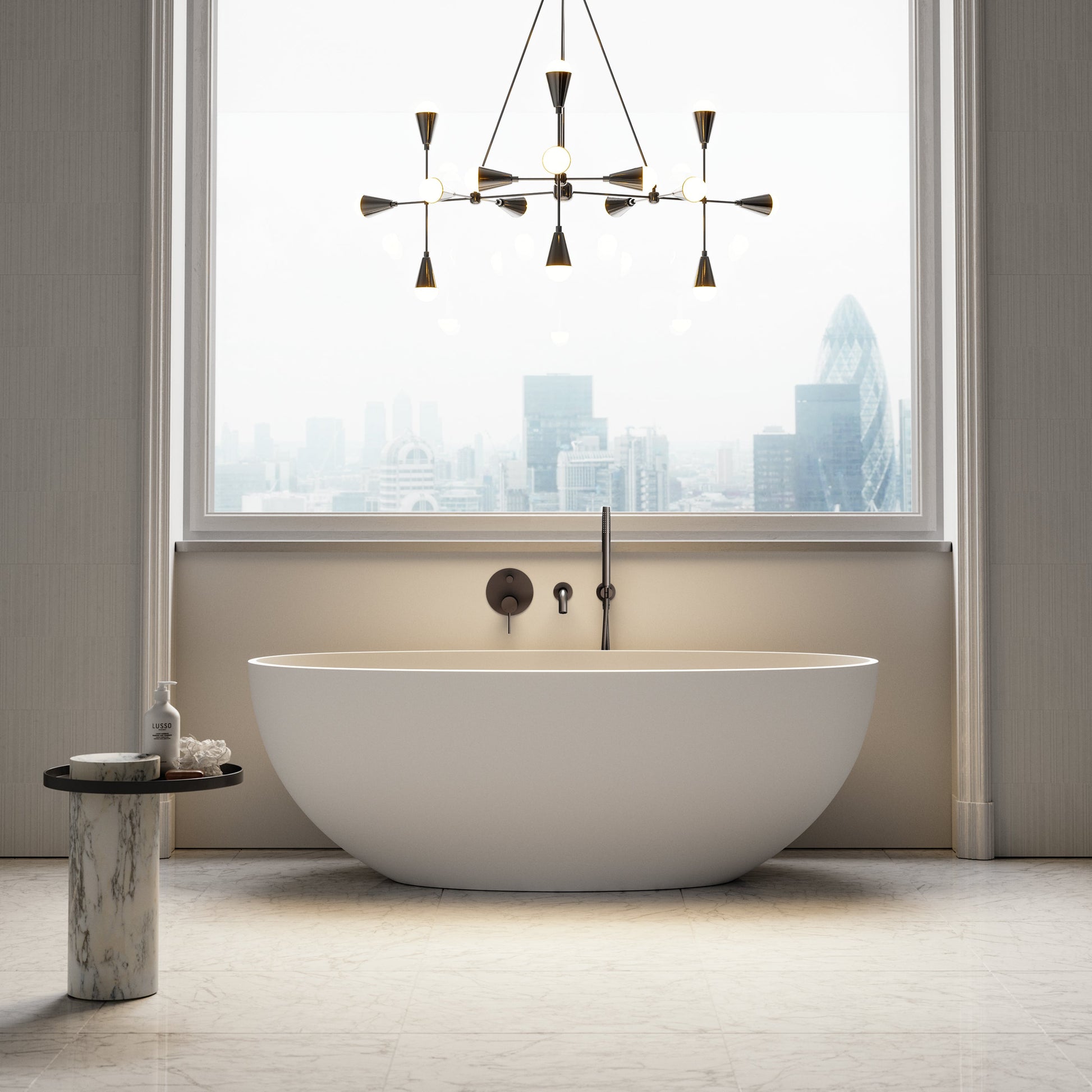 Luxe Deep Bronze Wall Mounted Bath Shower Mixer Tap