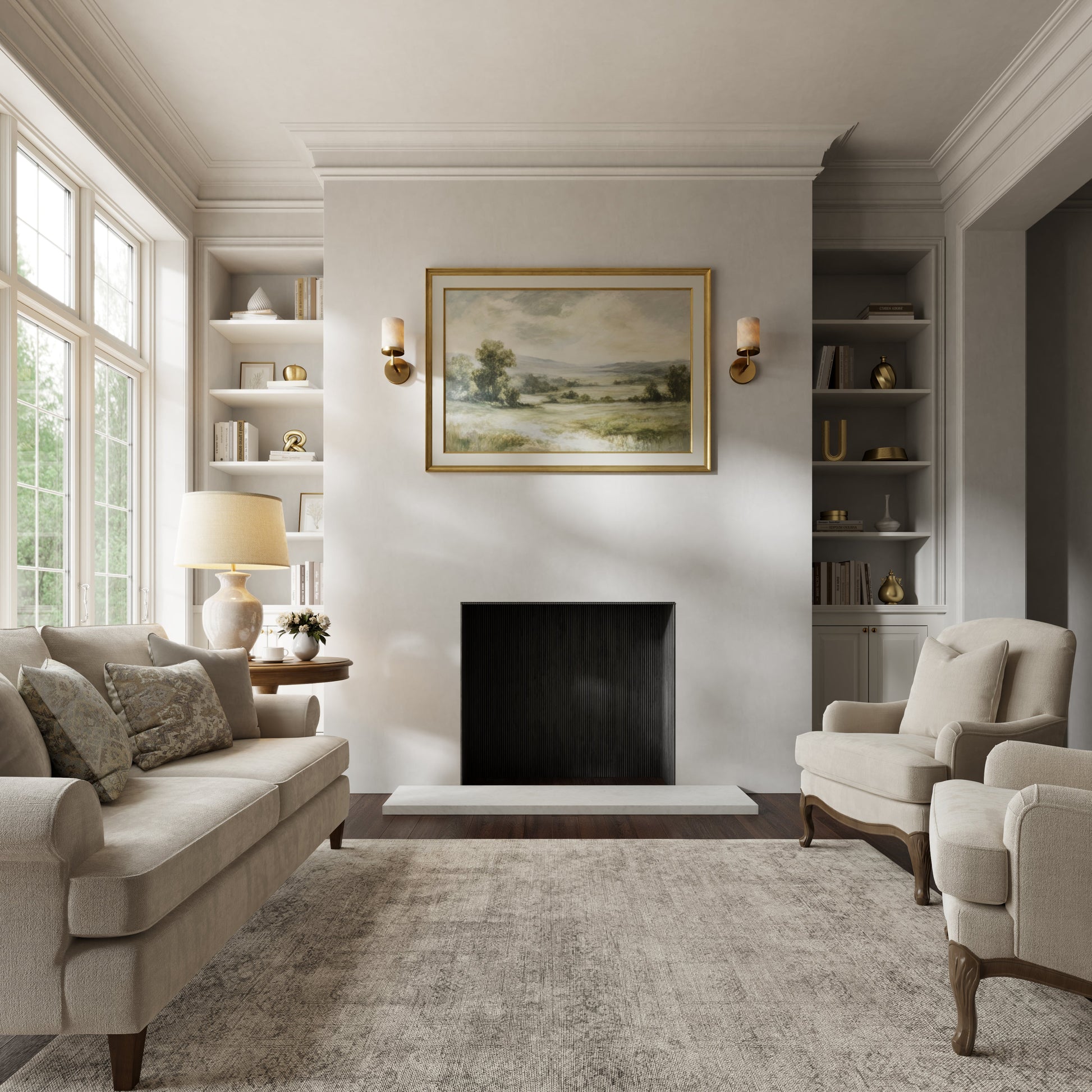 Marais Beige Limestone Honed Marble Outer Hearth - All Sizes