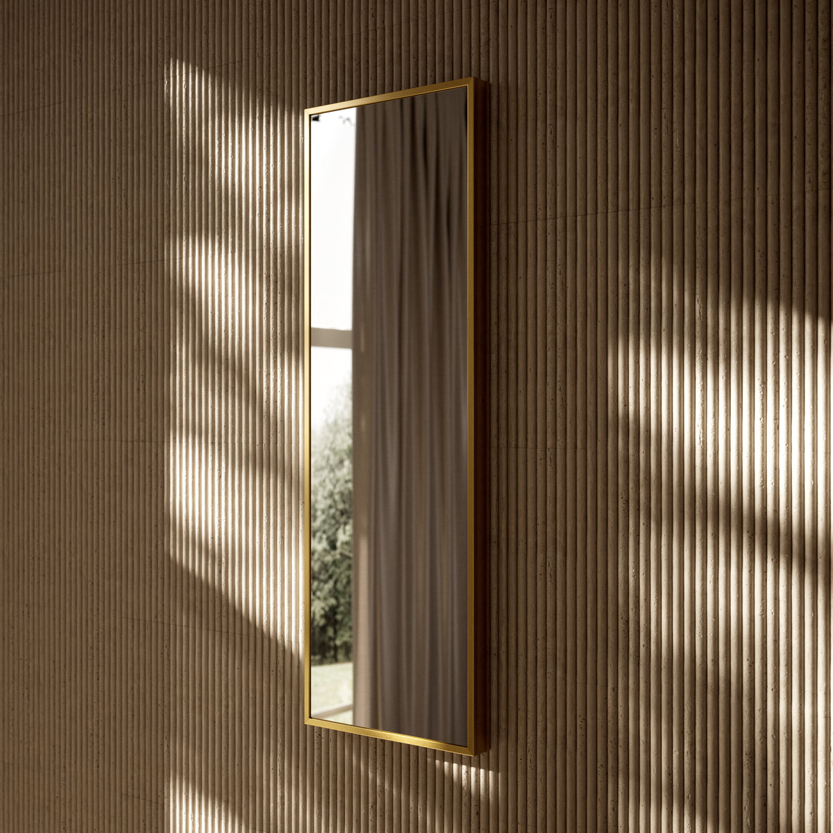 Moode Brushed Gold Mirror 300mm