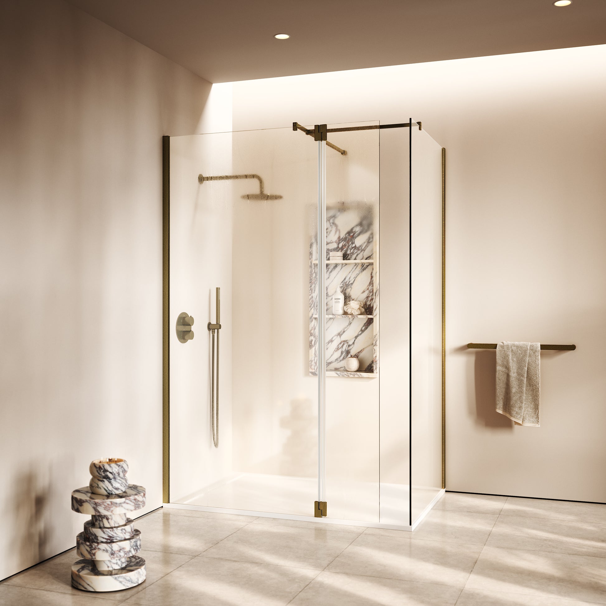 Modular Aged Bronze Glass Deflector Panel 300mm