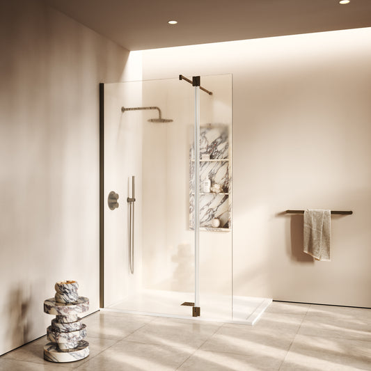 Modular Brushed Bronze Glass Deflector Panel 300mm