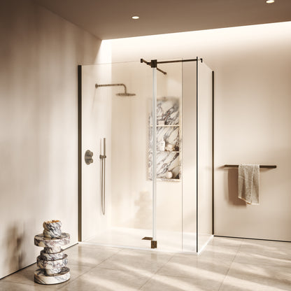 Modular Brushed Bronze Glass Deflector Panel 300mm