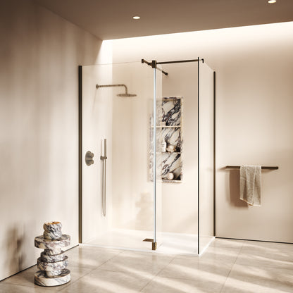 Modular Brushed Bronze Glass Deflector Panel 300mm