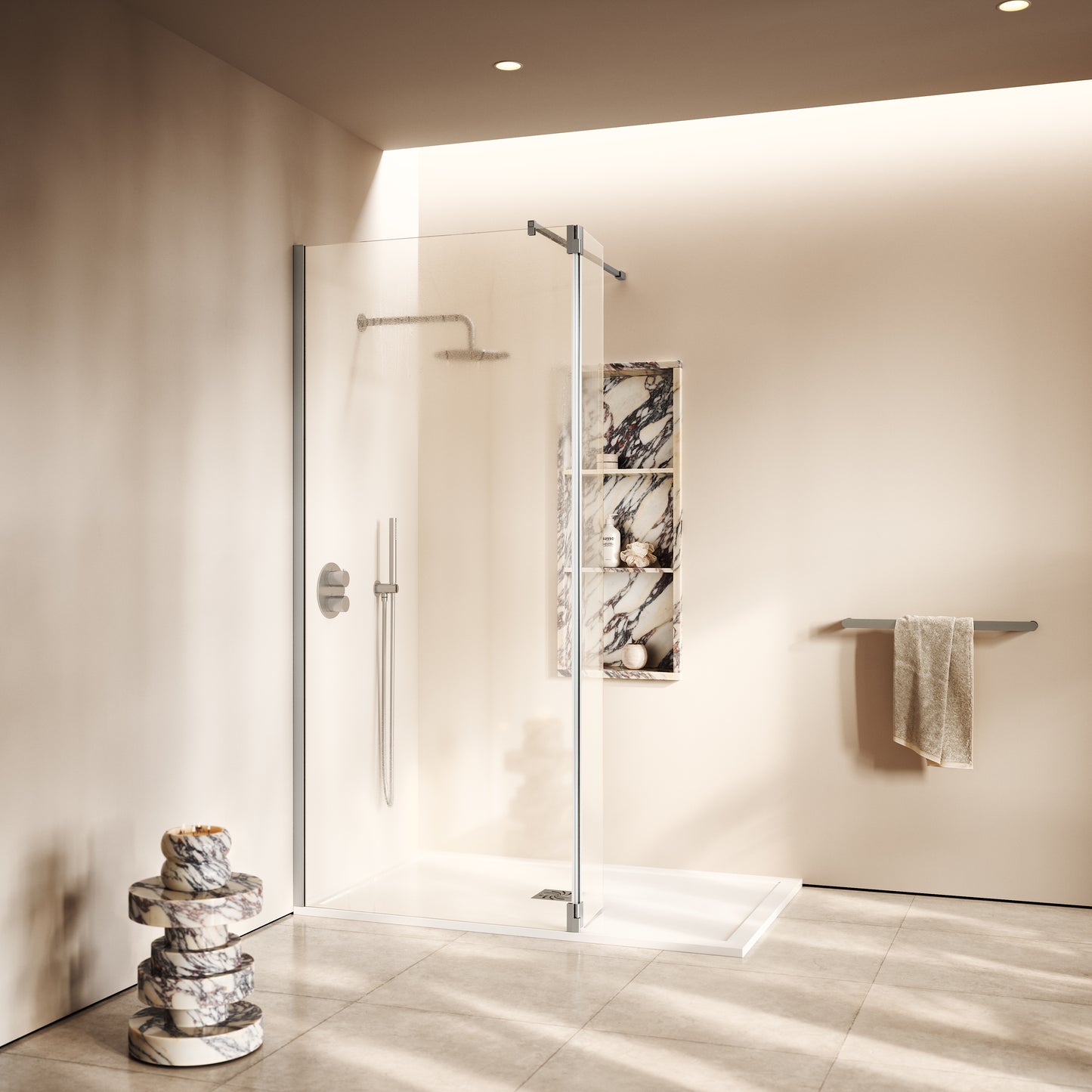 Modular Brushed Stainless Glass Deflector Panel 300mm