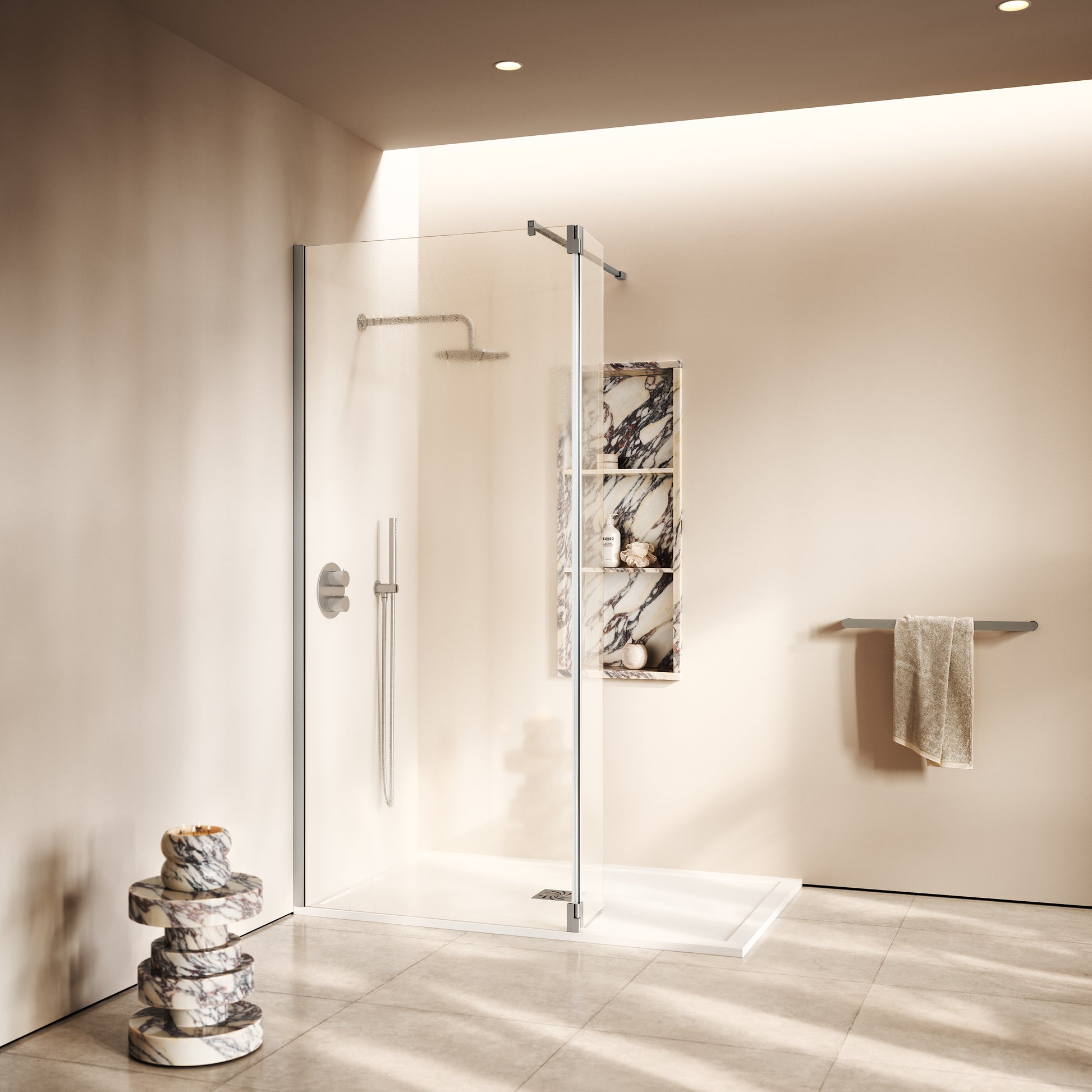 Modular Brushed Stainless Glass Deflector Panel 300mm