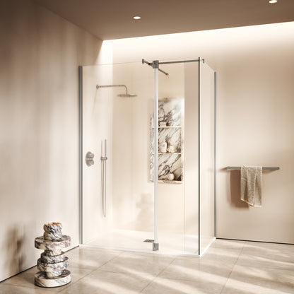 Modular Brushed Stainless Glass Deflector Panel 300mm