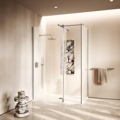 Modular Brushed Stainless Glass Deflector Panel 300mm