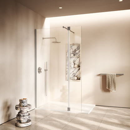 Modular Brushed Stainless Glass Deflector Panel 300mm