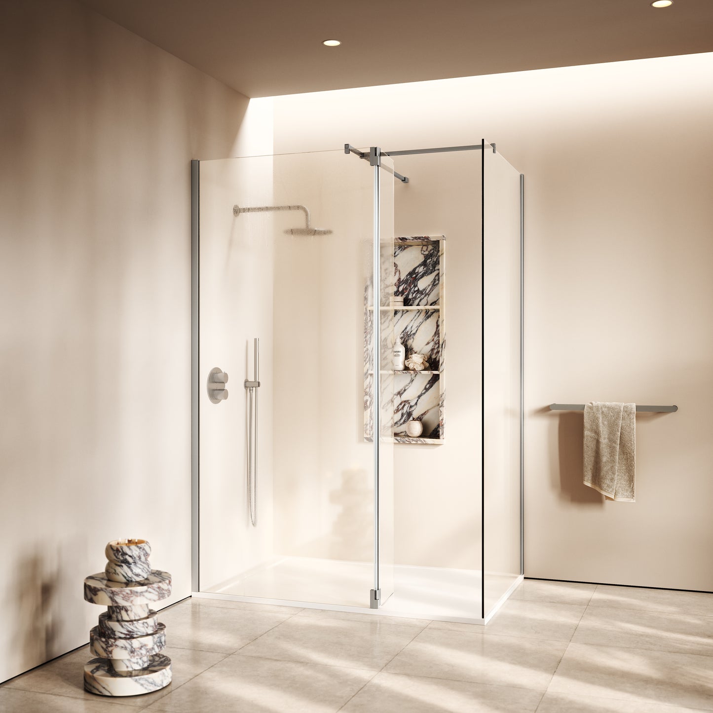 Modular Brushed Stainless Glass Deflector Panel 300mm