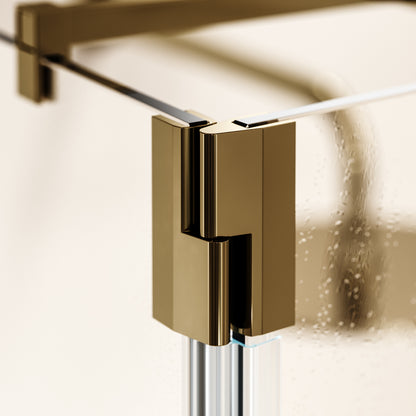 Modular Polished Brass Glass Deflector Panel 300mm