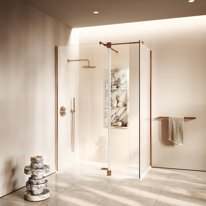 Modular Rose Gold Glass Deflector Panel 300mm