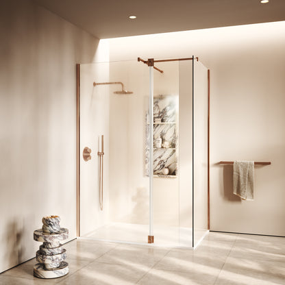 Modular Rose Gold Glass Deflector Panel 300mm