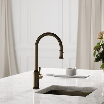 Norton Single Hole Traditional Pull Out Kitchen Tap Brushed Bronze