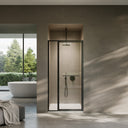 Nouveau Matte Black Hinged Shower Door & Screen (All Sizes)