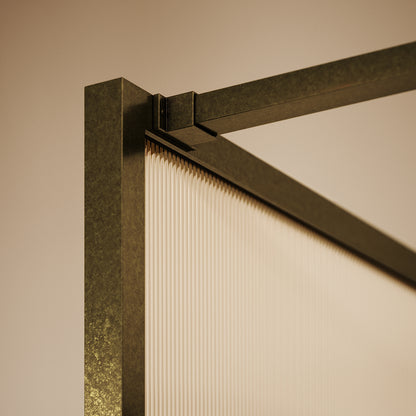 Opulence Fluted Glass Aged Bronze Shower Screen