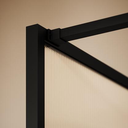 Opulence Fluted Glass Matte Black Shower Screen