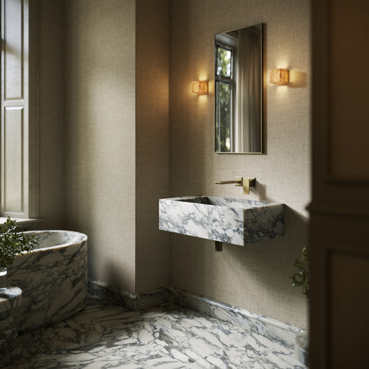 Patino Arabescato Marble Wall Hung Basin 700mm