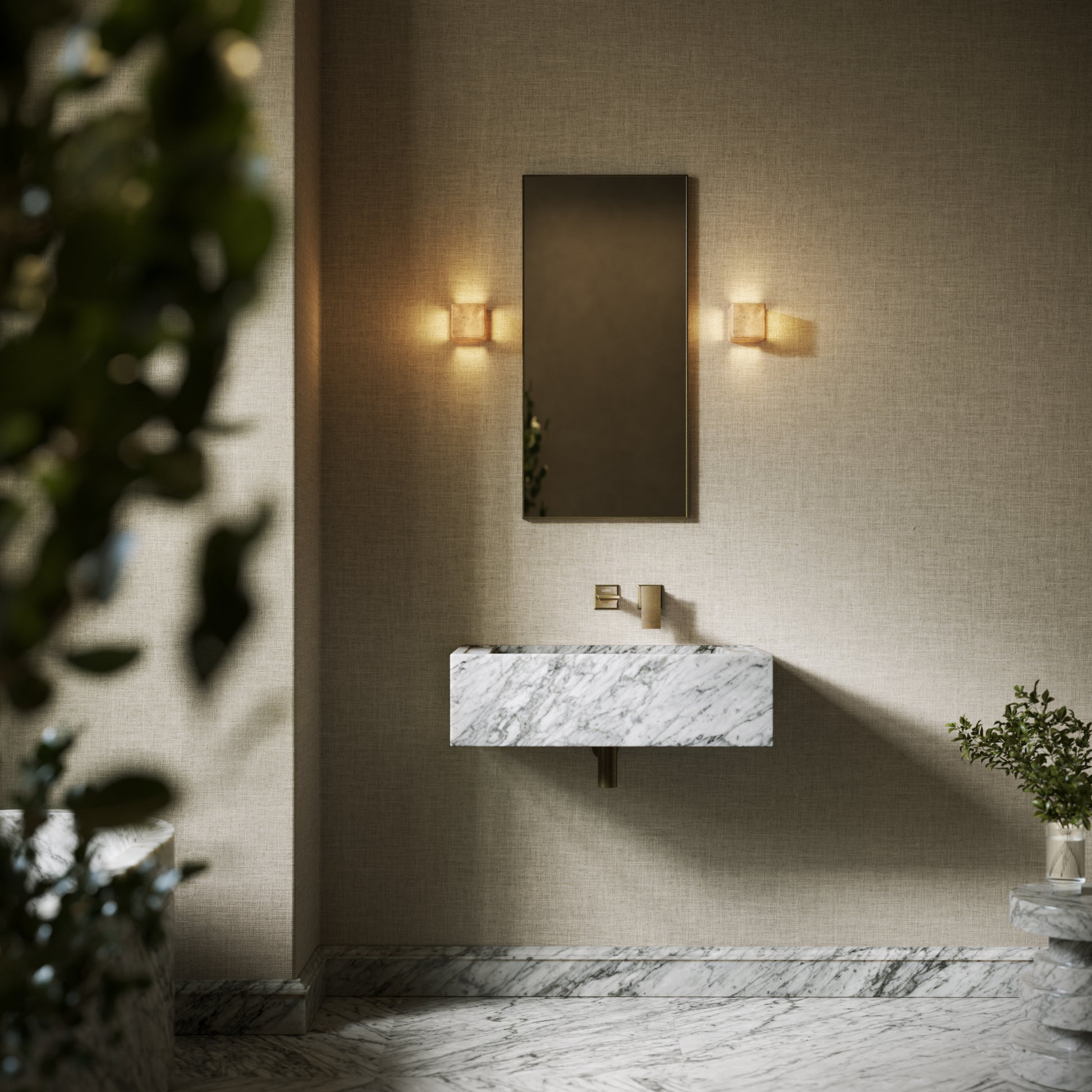 Patino Carrara Marble Wall Hung Basin 700mm