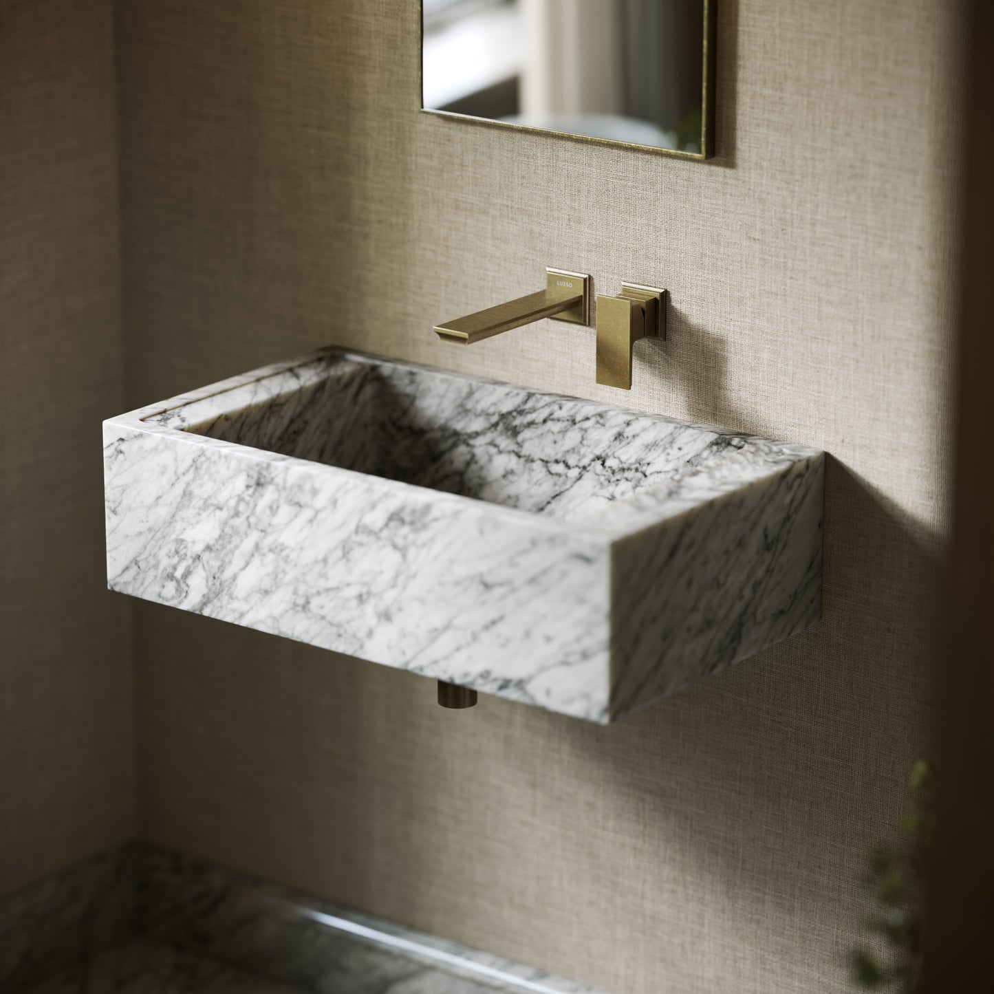 Patino Carrara Marble Wall Hung Basin 700mm