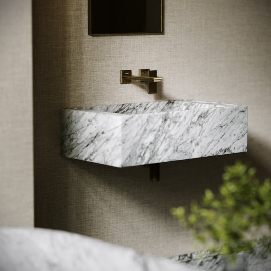 Patino Carrara Marble Wall Hung Basin 700mm