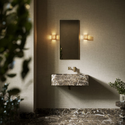 Patino Dark Emperador Marble Wall Hung Basin 700mm