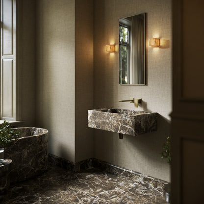 Patino Dark Emperador Marble Wall Hung Basin 700mm