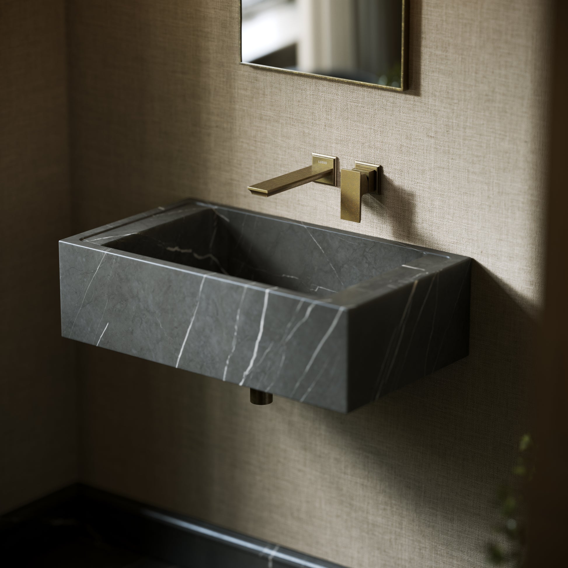 Patino Pietra Grey Marble Wall Hung Basin 700mm