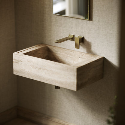 Patino Travertine Stone Wall Hung Basin 700mm