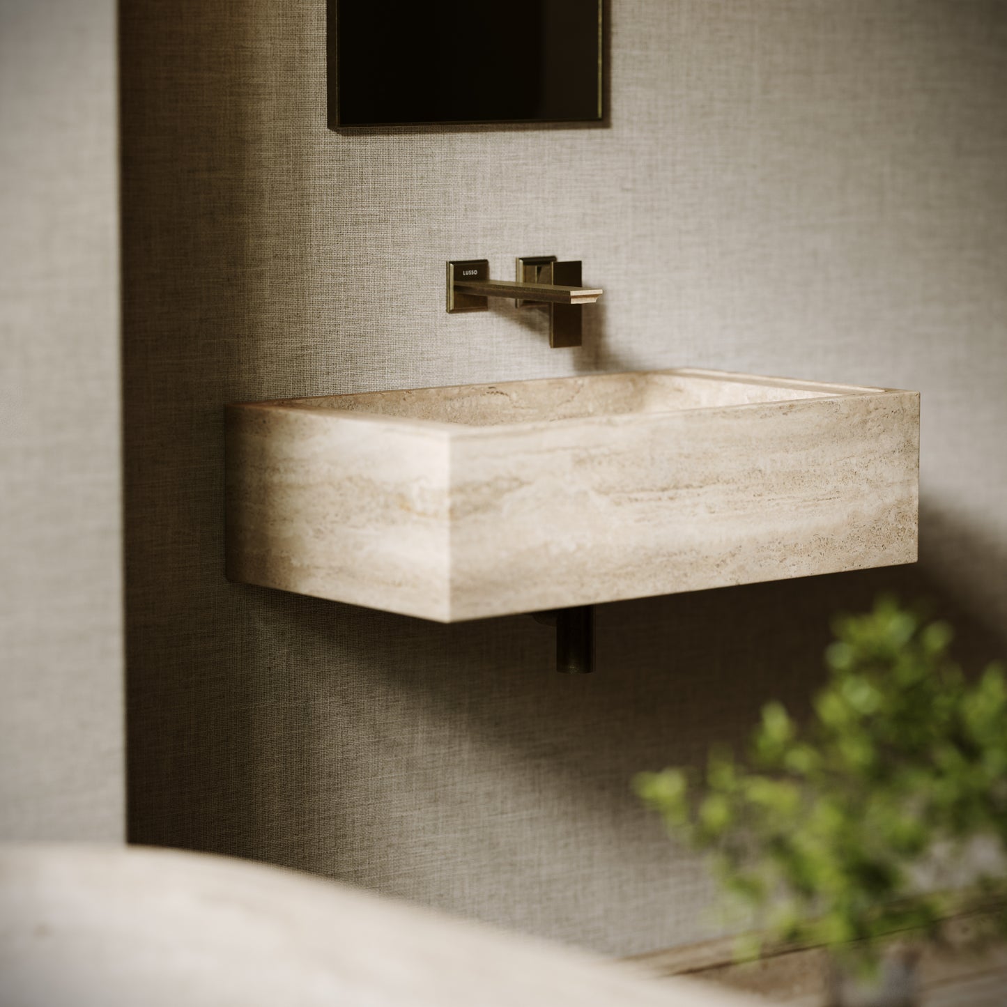 Patino Travertine Stone Wall Hung Basin 700mm