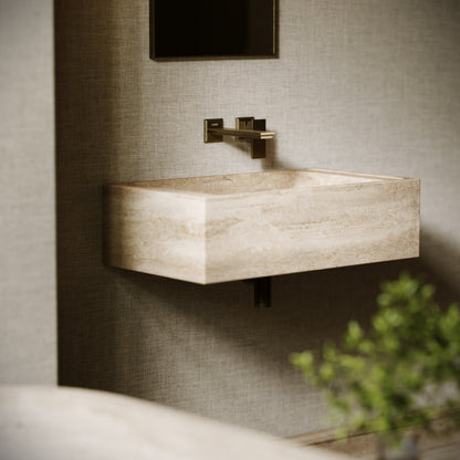 Patino Travertine Stone Wall Hung Basin 700mm
