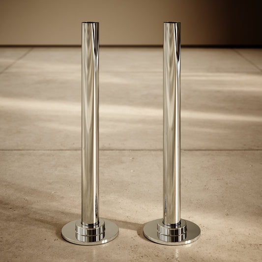 Polished Nickel Radiator Pipe Extension Kit 180mm