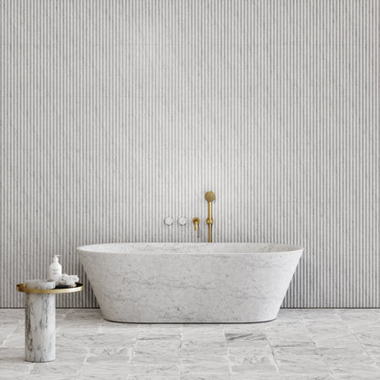 Porto Wall Mounted Bath Filler (Brushed Gold & Carrara Marble)