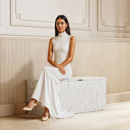 Carrara Marble Ottoman Storage Box 1000mm