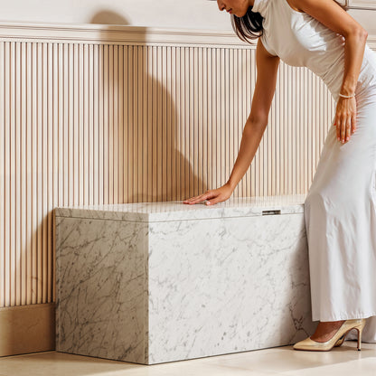Carrara Marble Ottoman Storage Box 1000mm