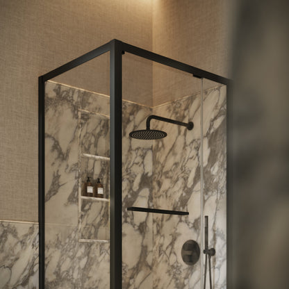 Reve Sidesway Matte Black Shower Enclosure 1000 x 800mm