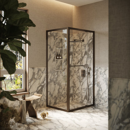 Reve Sidesway Brushed Bronze Shower Enclosure 1000 x 800mm