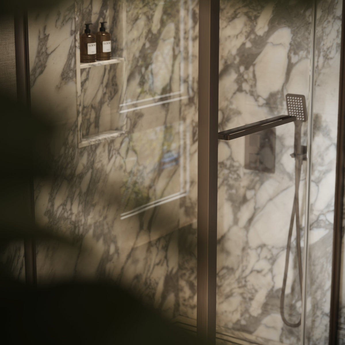 Reve Sidesway Brushed Bronze Shower Enclosure 1000 x 800mm