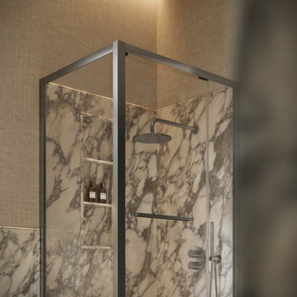 Reve Sidesway Brushed Stainless Shower Enclosure 1000 x 800mm