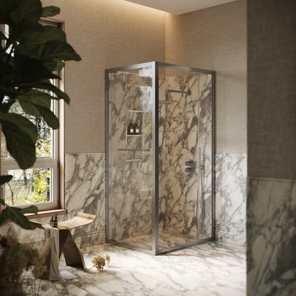 Reve Sidesway Brushed Stainless Shower Enclosure 1000 x 800mm
