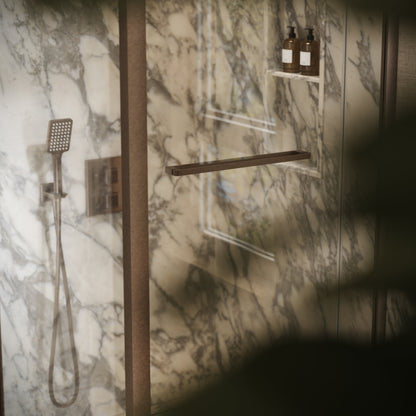 Reve Sidesway Aged Bronze Shower Screen 900mm