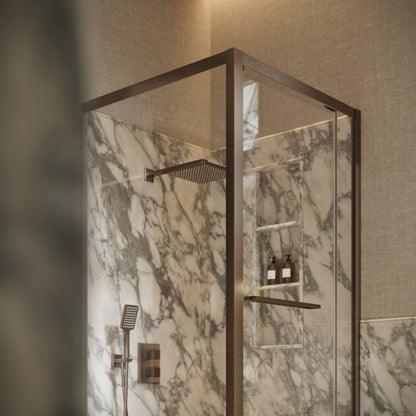 Reve Sidesway Aged Bronze Shower Screen 900mm