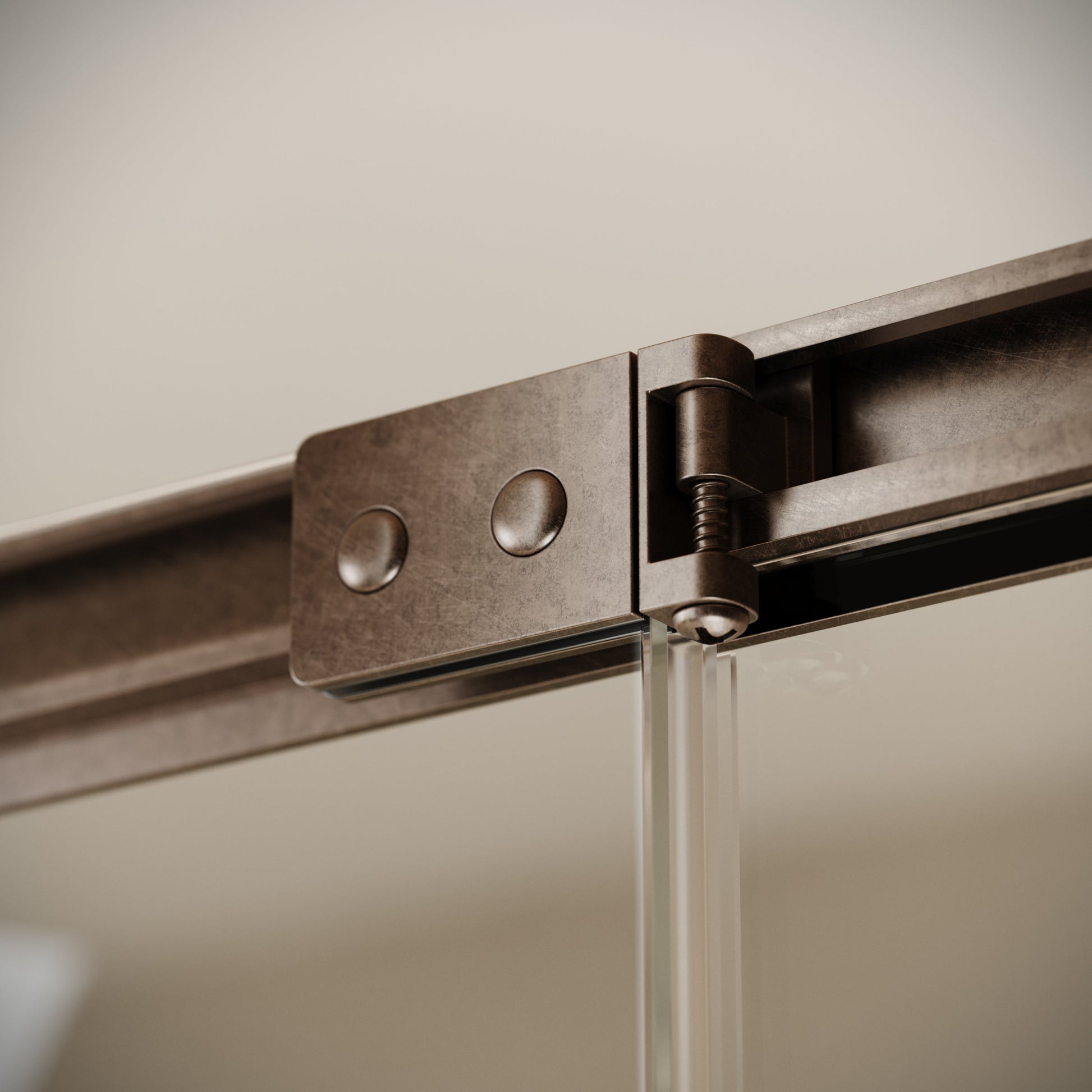 Reve Sidesway Aged Bronze Shower Screen 900mm