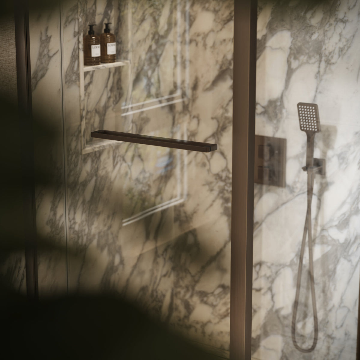 Reve Sidesway Brushed Bronze Shower Enclosure 900mm