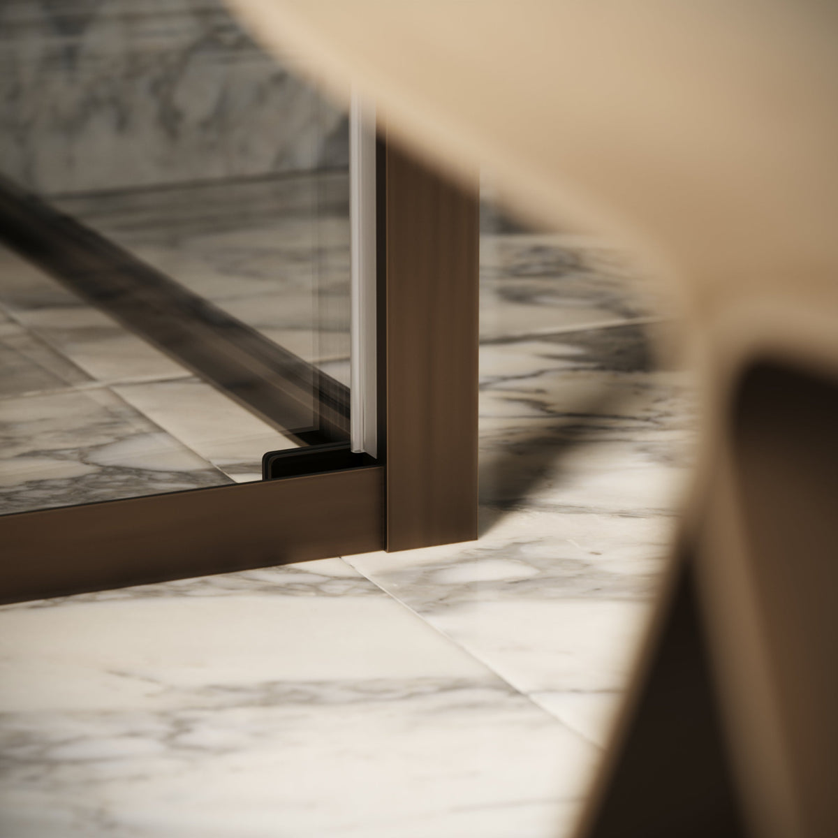 Reve Sidesway Brushed Bronze Shower Enclosure 900mm