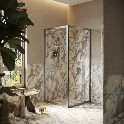 Reve Sidesway Brushed Stainless Shower Enclosure 900mm