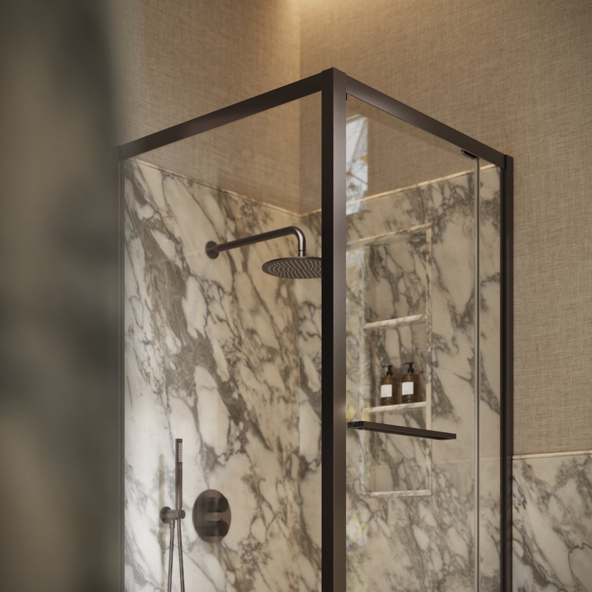 Reve Sidesway Deep Bronze Shower Screen 900mm