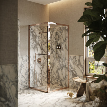 Reve Sidesway Rose Gold Shower Enclosure 900mm