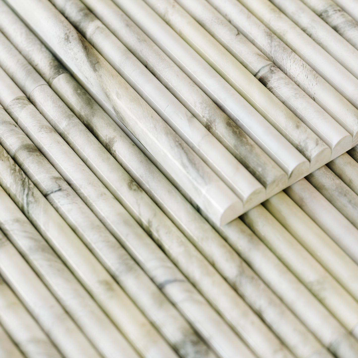 Romano Fluted Jade Green Marble Mosaic Tile Sample