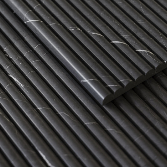 Romano Fluted Pietra Grey Marble Mosaic Tile Sample